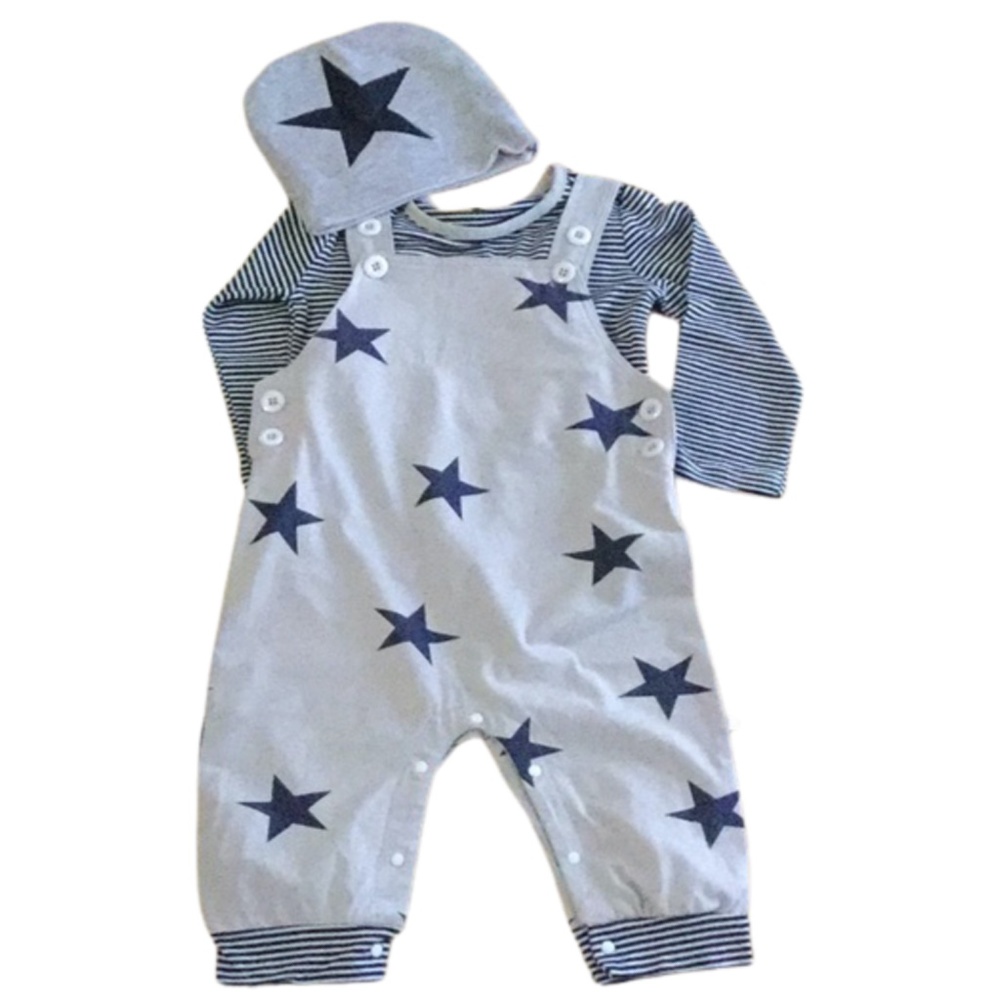 NWT Stars & Stripes Overall 3 Pcs Set